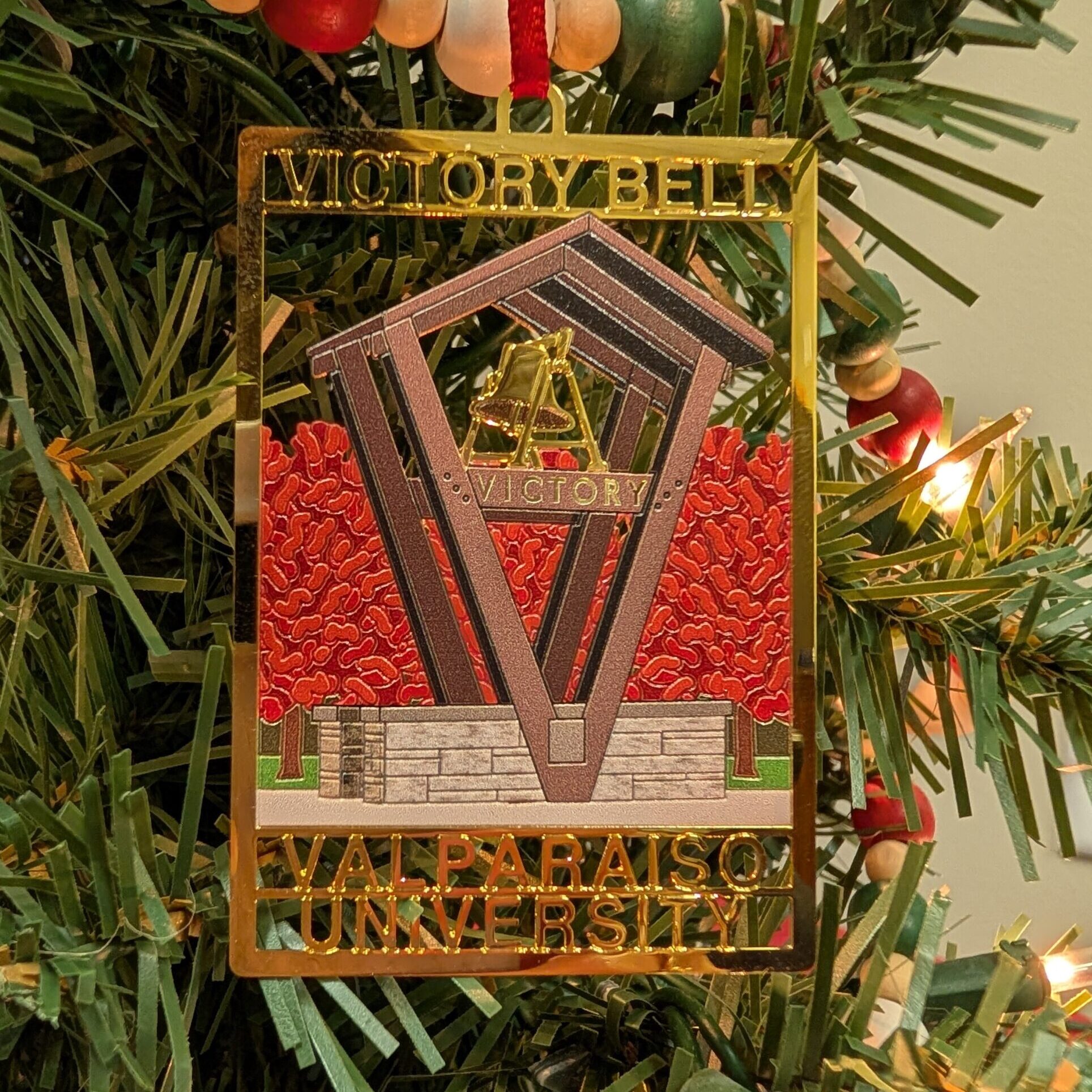 Christmas ornament resembling the Valpo Victory Bell